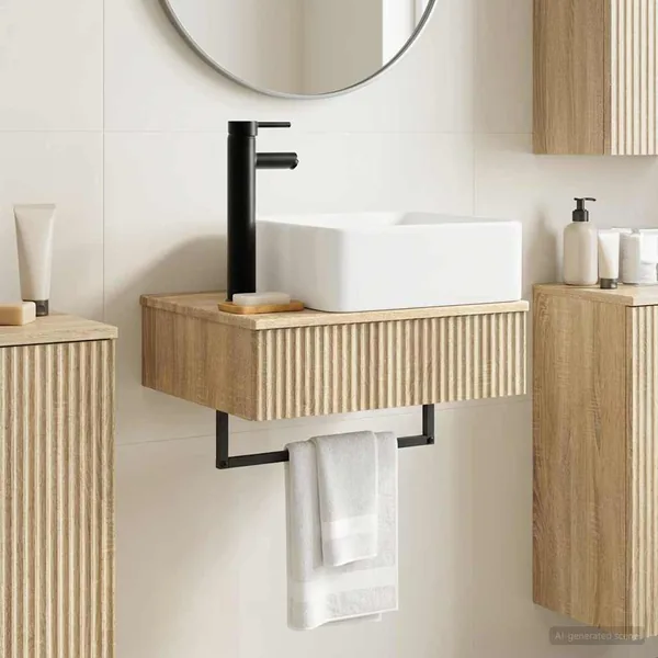 Basin de lavage mural Chêne Sonoma 53 x 35 x 39 cm
