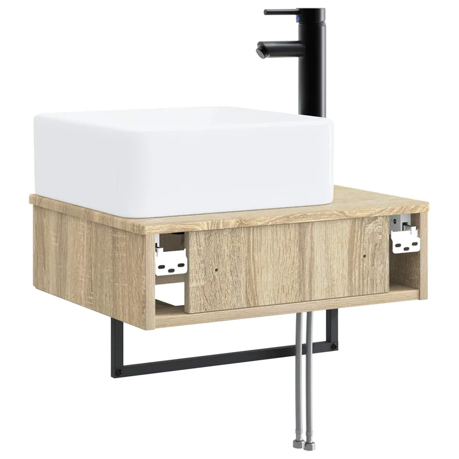 Basin de lavage mural Chêne Sonoma 53 x 35 x 39 cm - 5