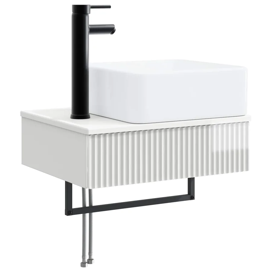 Basin de lavage mural Blanc brillant 53 x 35 x 39 cm - 2