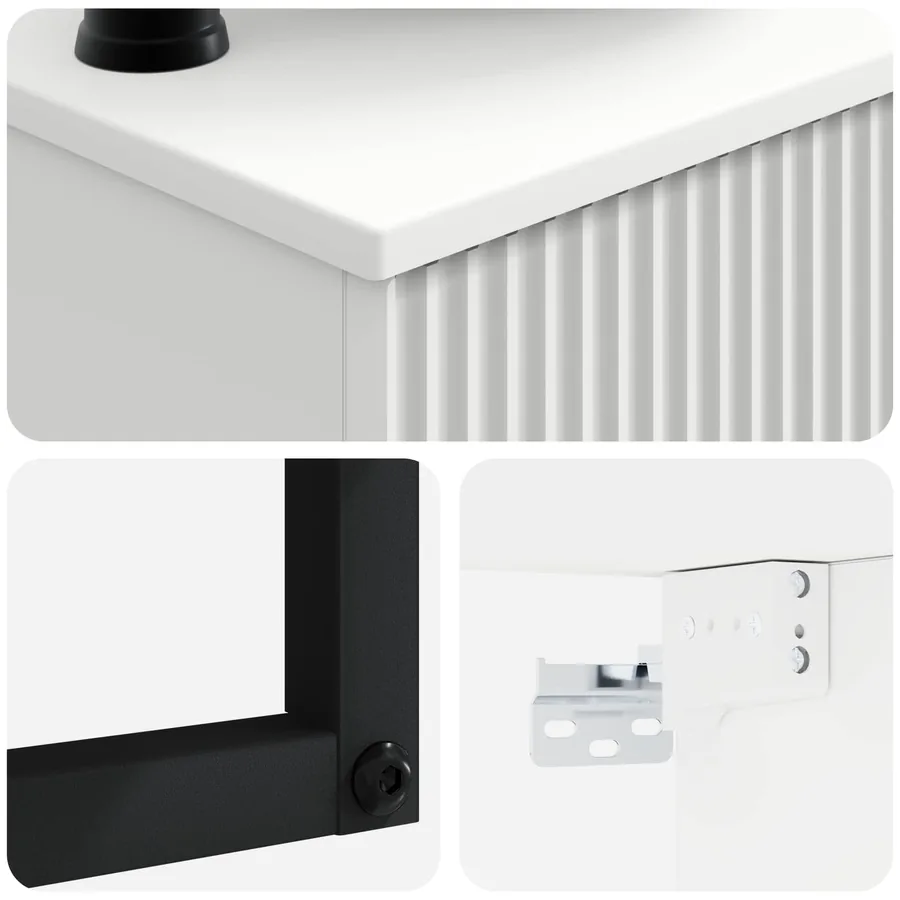 Basin de lavage mural Blanc brillant 53 x 35 x 39 cm - 6