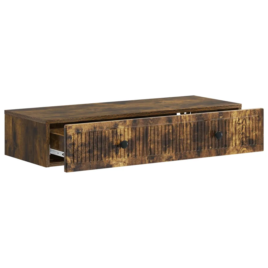 Table d'appoint murale Chêne fumé 87,5 x 34,5 x 17 cm - 4