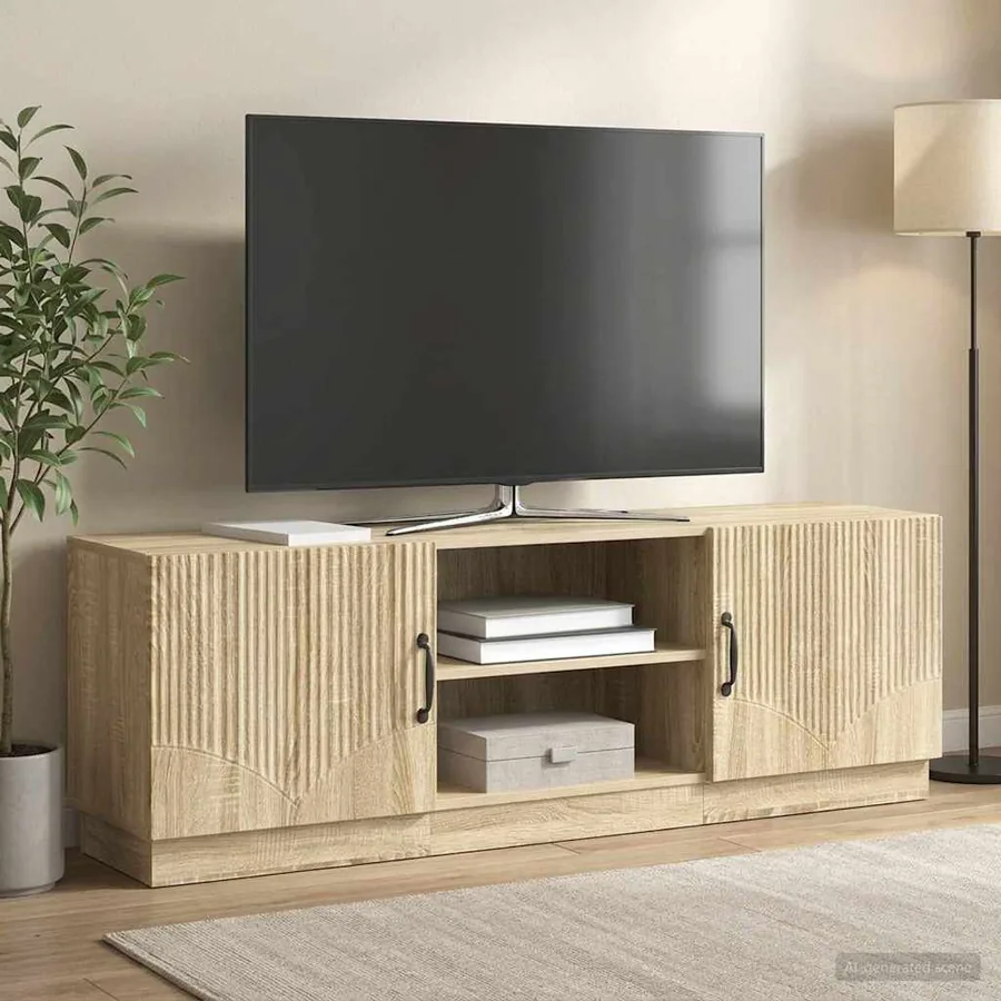Meuble TV Chêne Sonoma 150 x 31 x 47 cm Bois d'ingénierie - 4