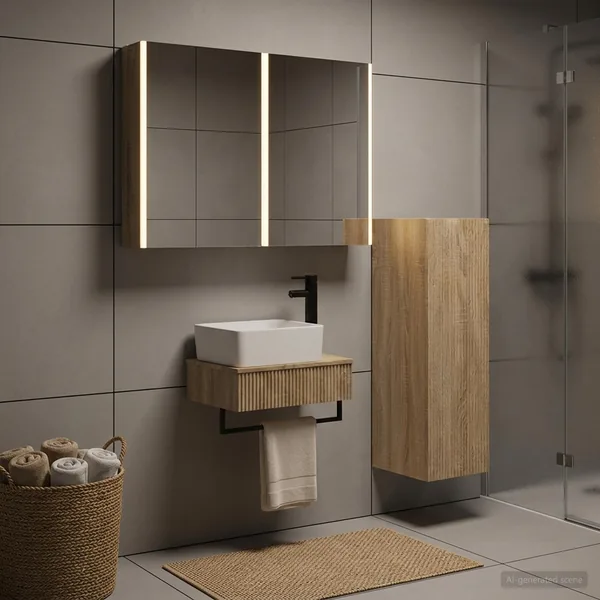 Ensemble de mobilier de salle de bain 4 pcs Chêne Sonoma