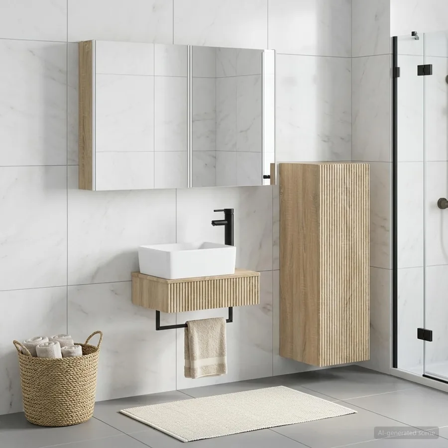 Ensemble de mobilier de salle de bain 4 pcs Chêne Sonoma - 4