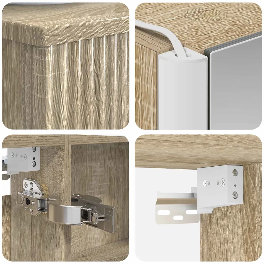 Ensemble de mobilier de salle de bain 4 pcs Chêne Sonoma - 6