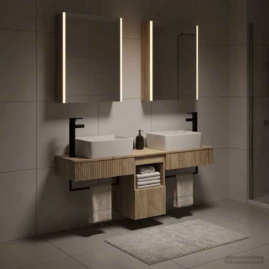 Ensemble d'armoire de salle de bain 5 pcs Chêne Sonoma - 4