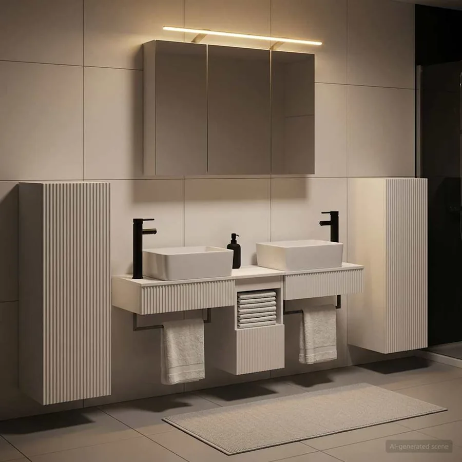 Ensemble de mobilier de salle de bain 6 pcs Blanc