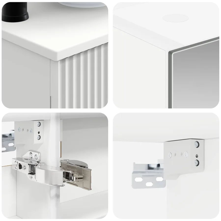 Ensemble de mobilier de salle de bain 6 pcs Blanc - 10