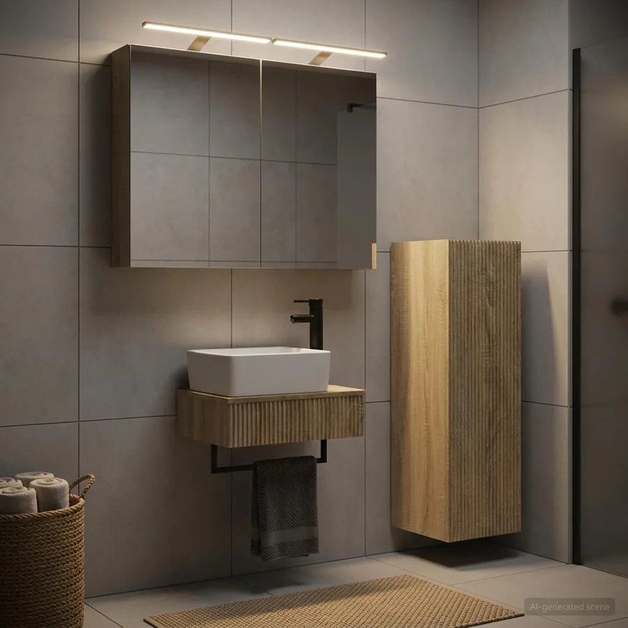 Ensemble d'armoire de salle de bain 4 pcs Chêne Sonoma - 4