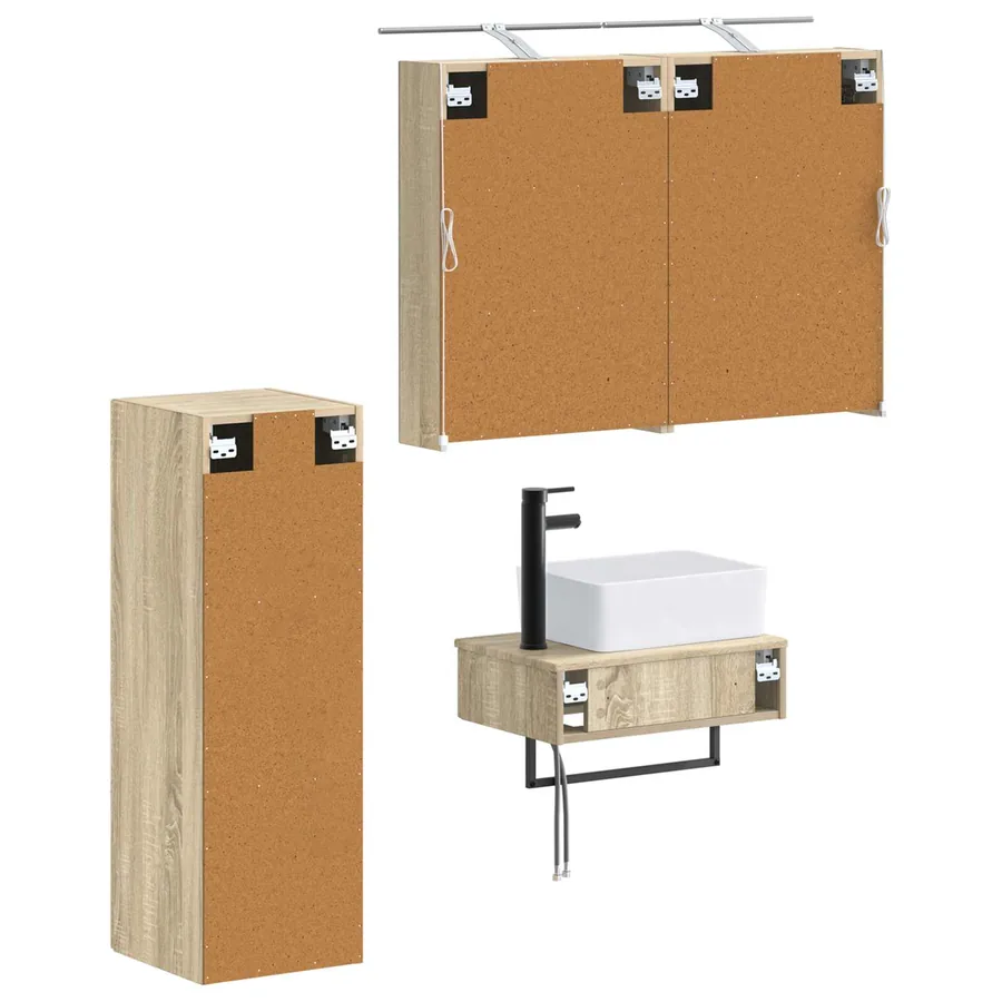 Ensemble d'armoire de salle de bain 4 pcs Chêne Sonoma - 5