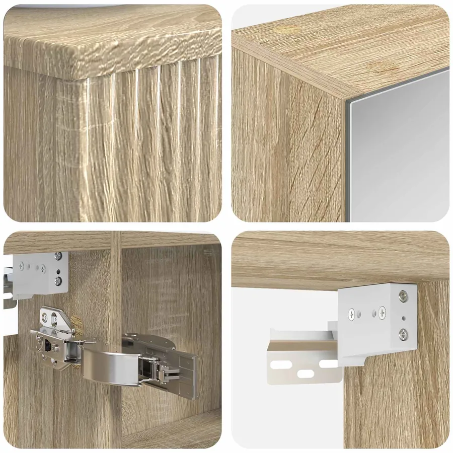 Ensemble d'armoire de salle de bain 4 pcs Chêne Sonoma - 6