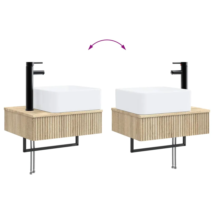 Ensemble d'armoire de salle de bain 4 pcs Chêne Sonoma - 9