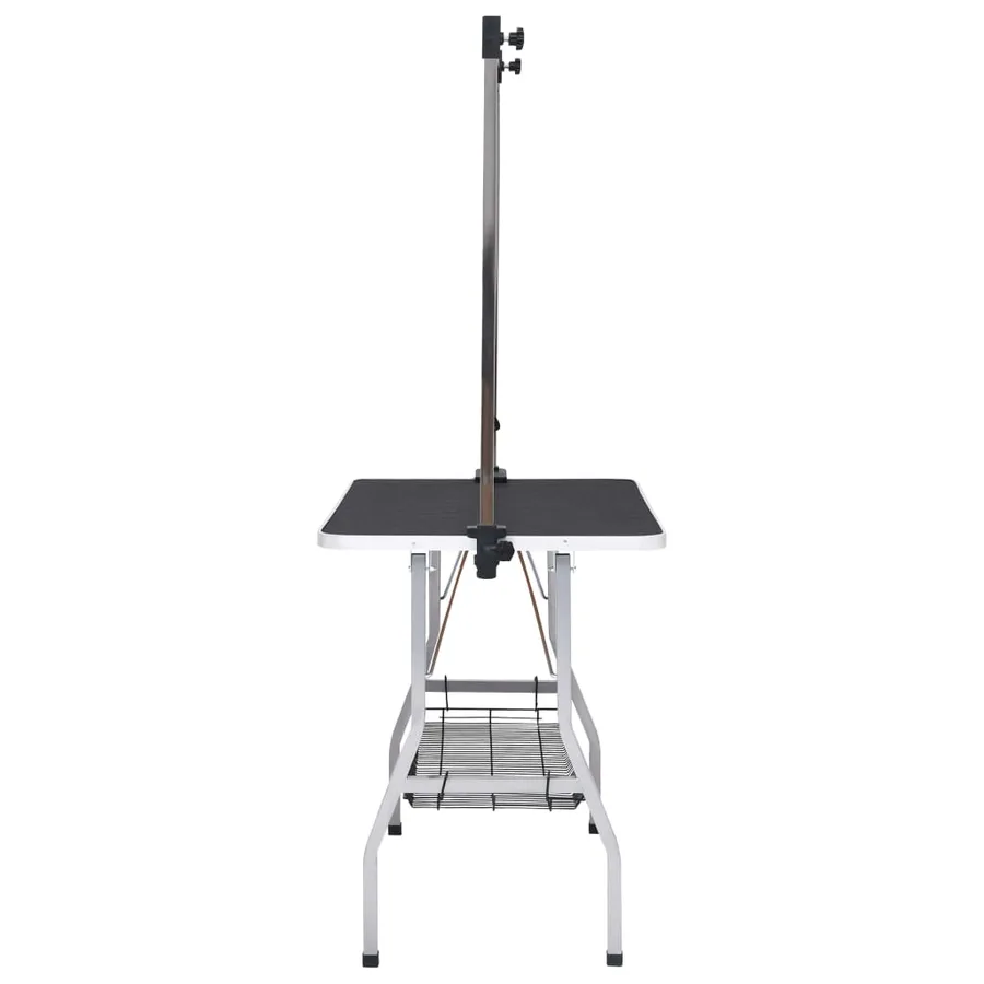 Table de toilettage réglable de chiens avec 2 boucles et panier - 4