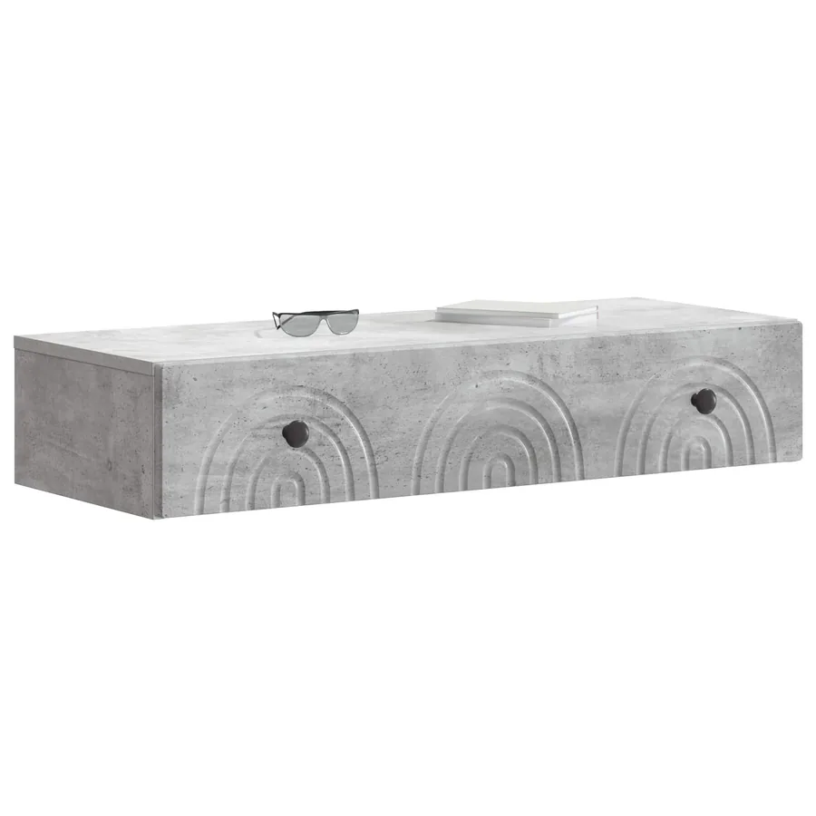 Table d'appoint murale Gris béton 87,5 x 34,5 x 17 cm - 3