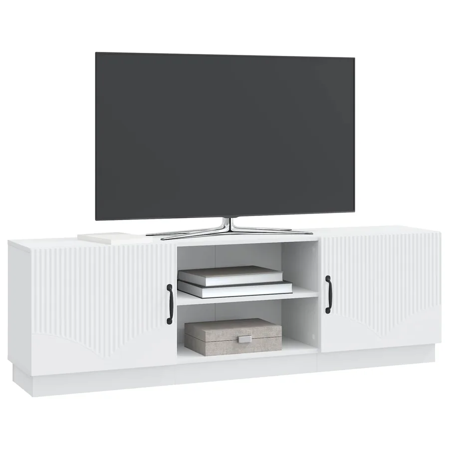 Meuble TV Blanc 150 x 31 x 47 cm Bois d'ingénierie - 3