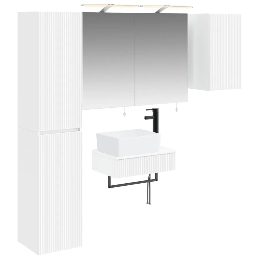 Ensemble de mobilier de salle de bain 5 pcs Blanc - 2