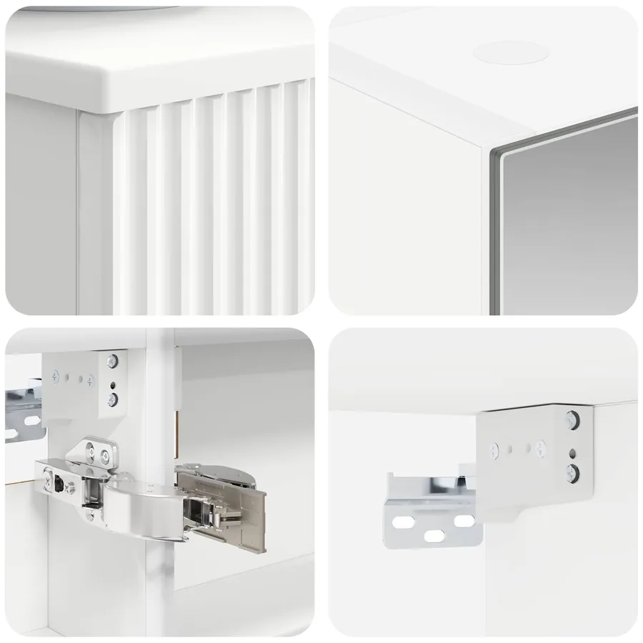 Ensemble de mobilier de salle de bain 5 pcs Blanc - 8