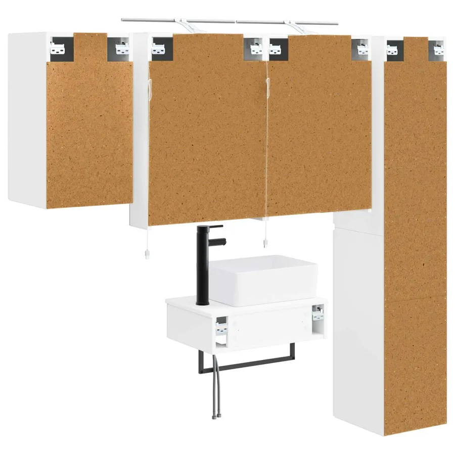 Ensemble de mobilier de salle de bain 5 pcs Blanc - 9