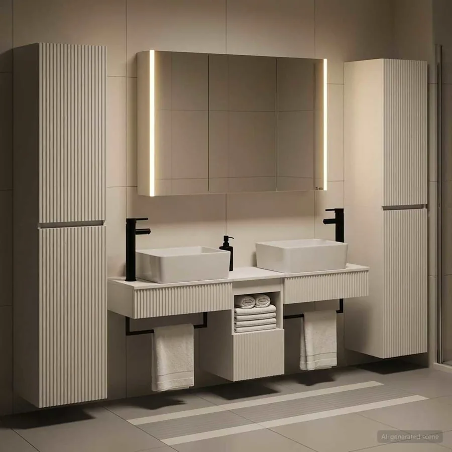Ensemble de mobilier de salle de bain 6 pcs Blanc