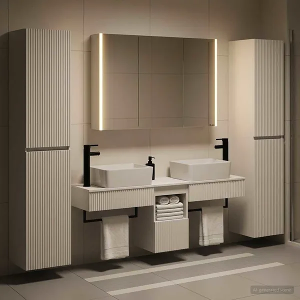 Ensemble de mobilier de salle de bain 6 pcs Blanc