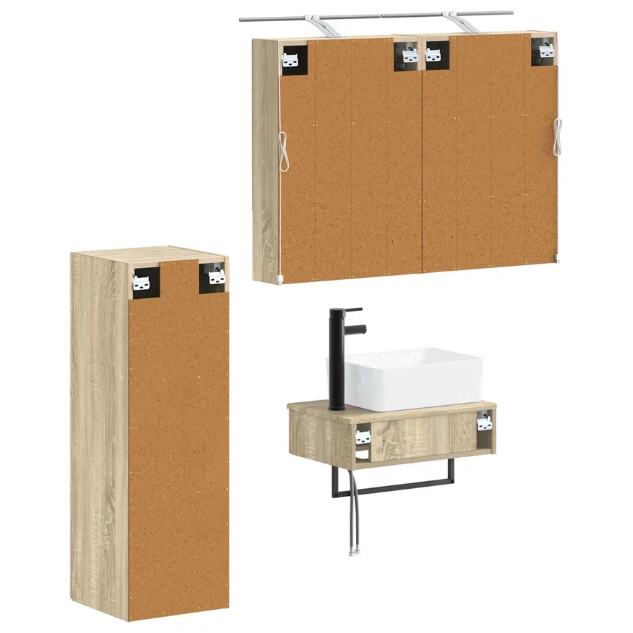 Ensemble d'armoire de salle de bain 4 pcs Chêne Sonoma - 5