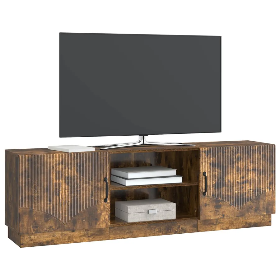 Meuble TV Chêne fumé 150 x 31 x 47 cm Bois d'ingénierie - 3