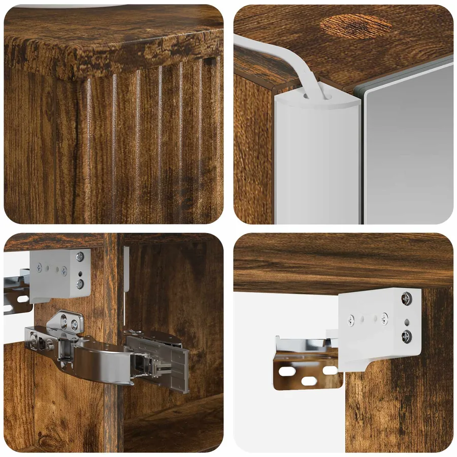 Ensemble de mobilier de salle de bain 4 pcs Chêne fumé - 6