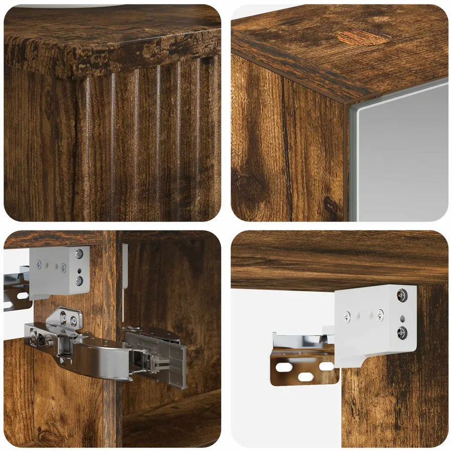 Ensemble d'armoire de salle de bain 4 pcs Chêne fumé - 6