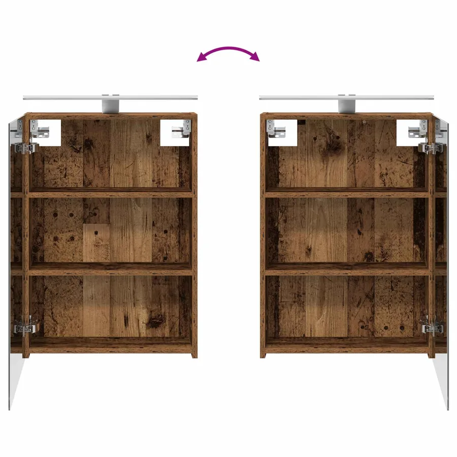 Ensemble d'armoire de salle de bain 5 pcs Bois ancien - 12
