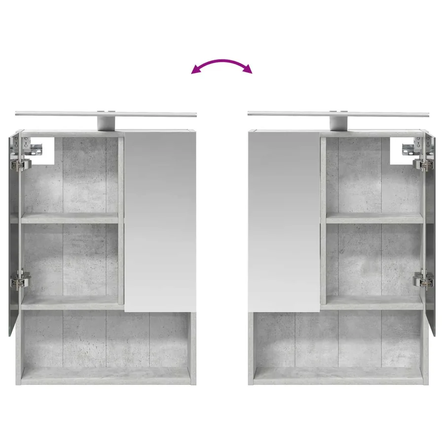 Ensemble d'armoire de salle de bain 5 pcs Gris béton - 12