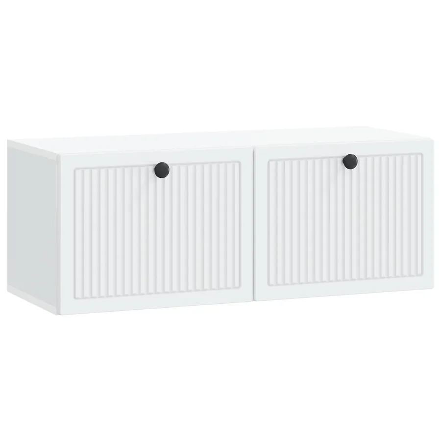 Meuble TV mural Blanc 78,5 x 31 x 30 cm Bois d'ingénierie - 2