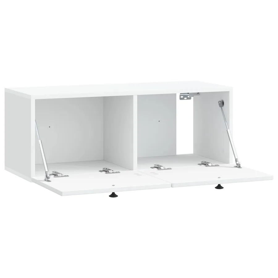 Meuble TV mural Blanc 78,5 x 31 x 30 cm Bois d'ingénierie - 5