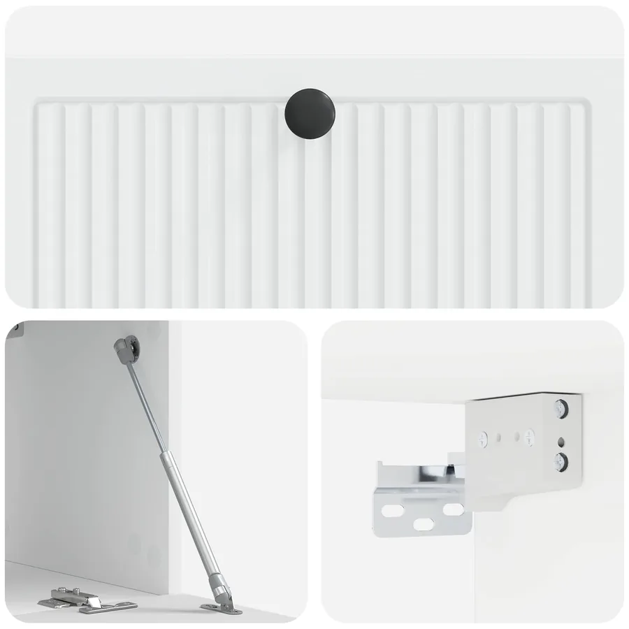 Meuble TV mural Blanc 78,5 x 31 x 30 cm Bois d'ingénierie - 9