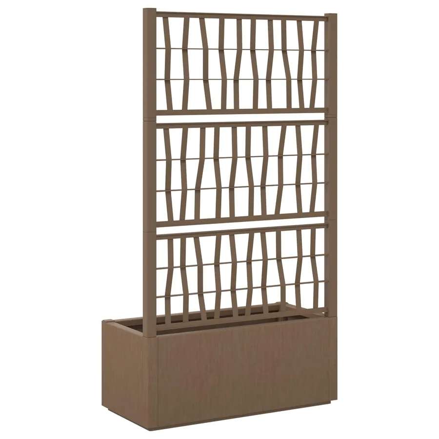 Bac à fleurs avec Treillis Marron 80 x 36 x 140 cm PP - 5