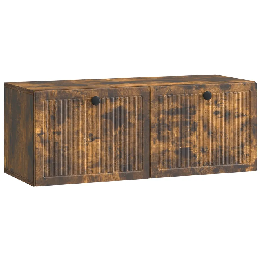 Meuble TV mural Chêne fumé 78,5 x 31 x 30 cm Bois d'ingénierie - 2