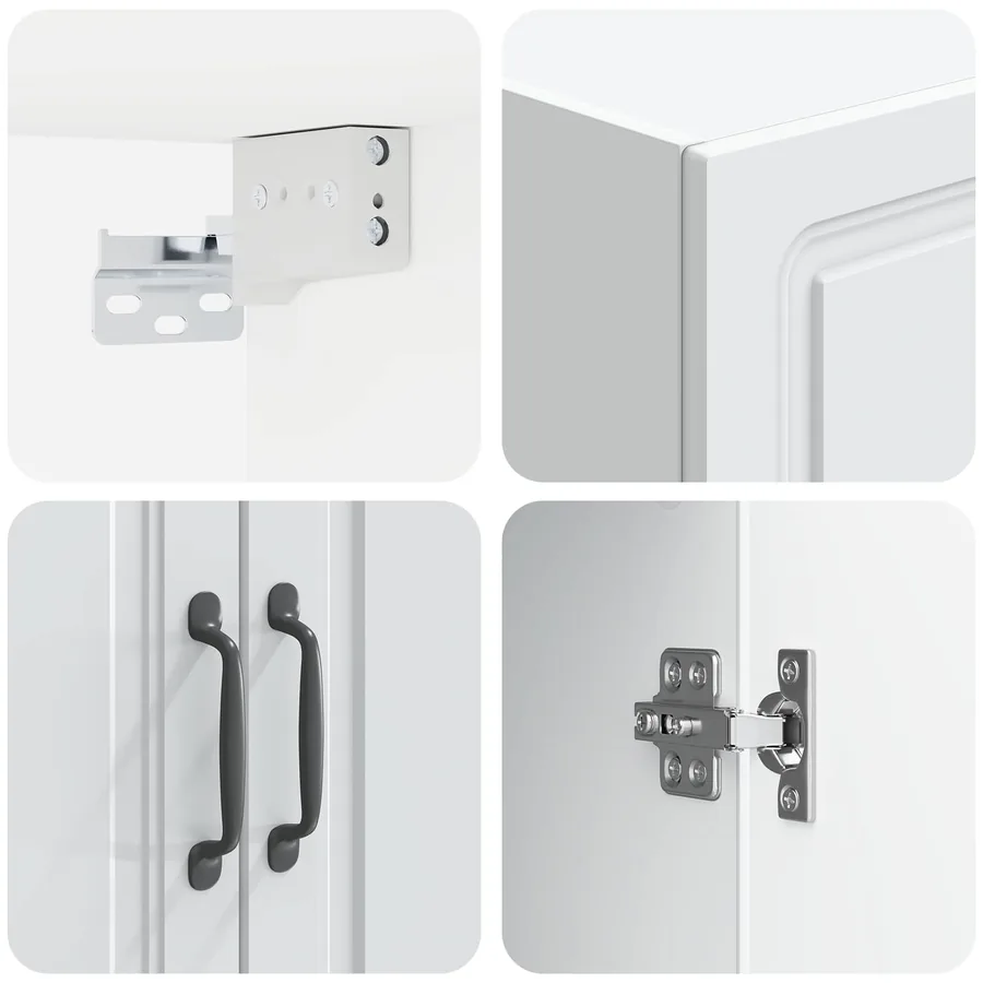 Armoire Murale 66 x 34,5 x 90 cm Bois d'ingénierie Blanc - 7