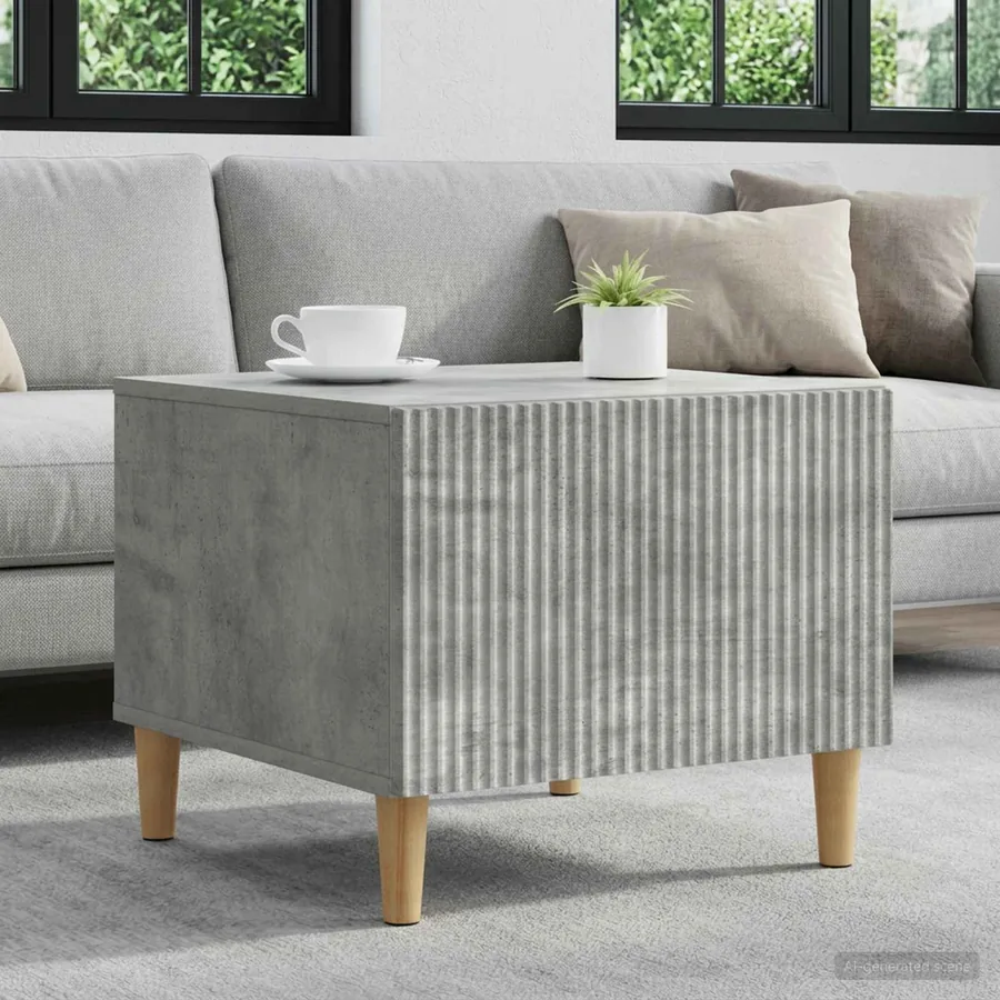 Table basse Gris béton 49 x 50 x 40 cm Bois d'ingénierie