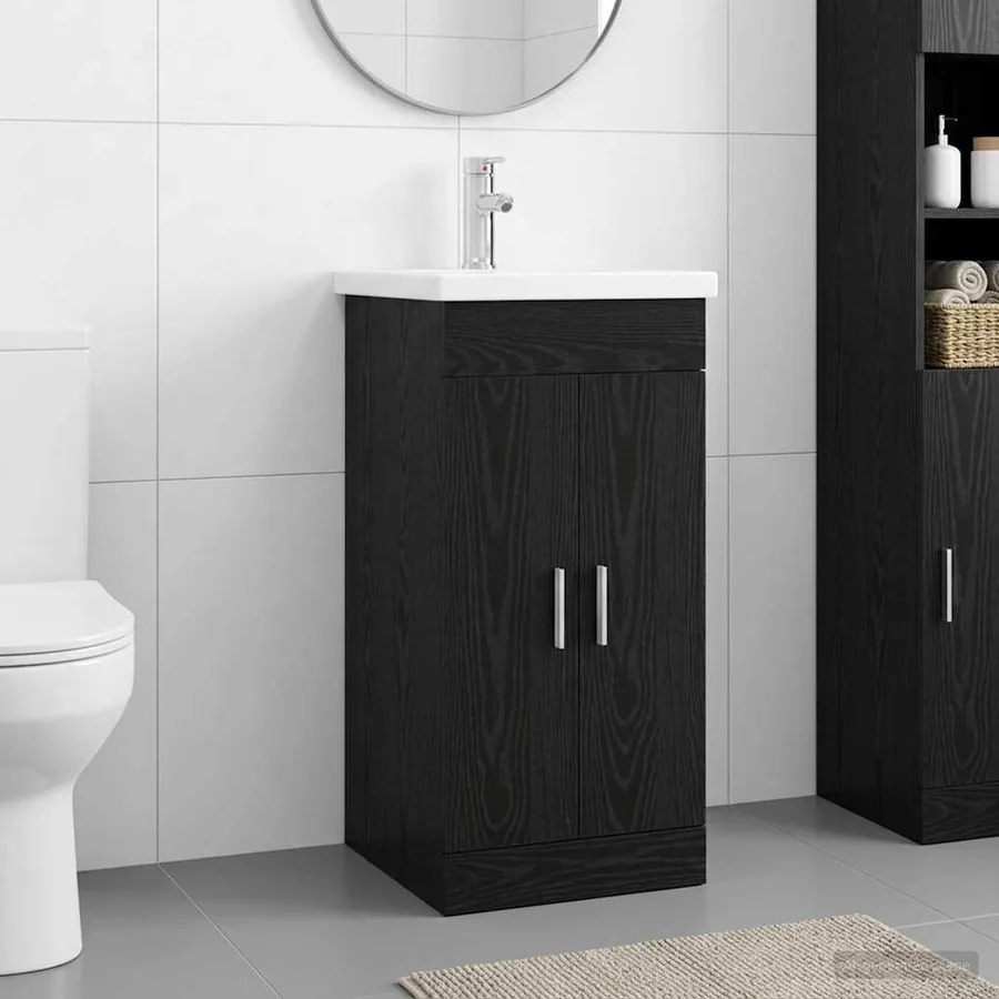 Meuble de salle de bain avec évier Chêne noir 42 x 40 x 84,5 cm