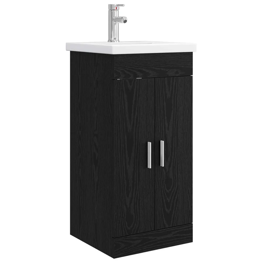 Meuble de salle de bain avec évier Chêne noir 42 x 40 x 84,5 cm - 2