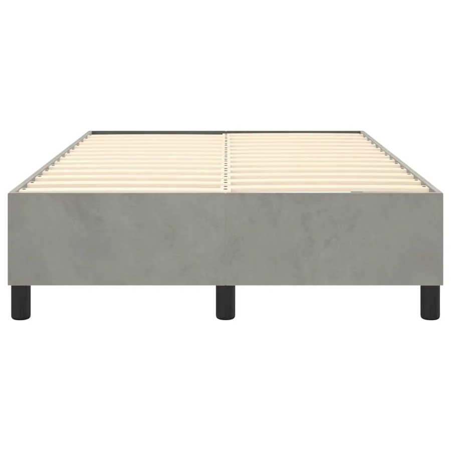 Slatted bed frame light grey 120x200 cm velvet - 5
