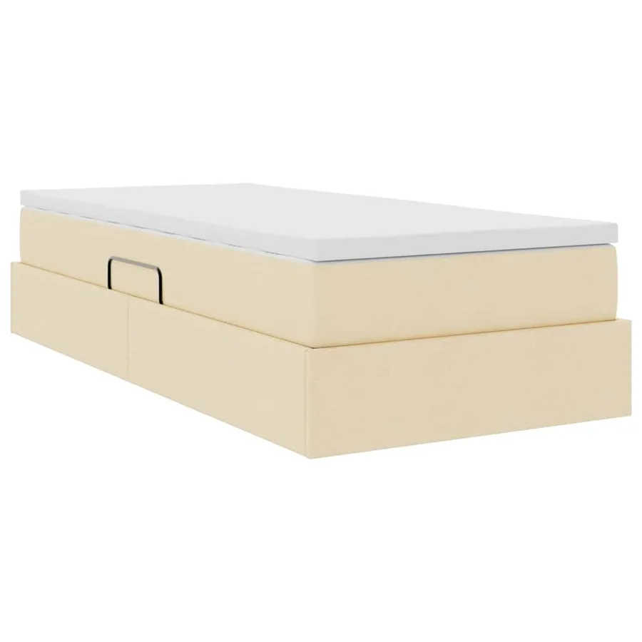 Lit avec rangement et matelas Crème 90 x 200 cm Polyester - 8