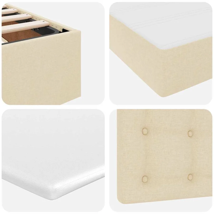 Lit avec rangement et matelas avec matelas Crème 90 x 200 cm - 12