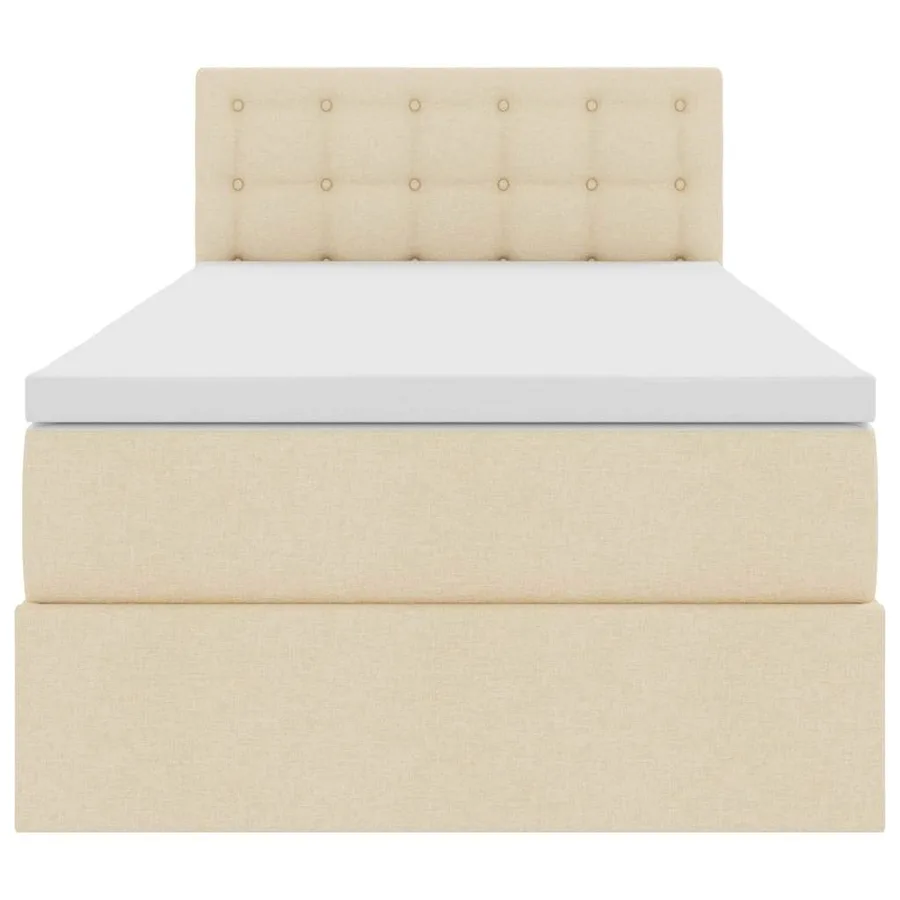 Lit avec rangement et matelas avec matelas Crème 90 x 200 cm - 7