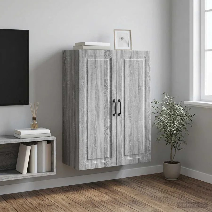 Armoire Murale Sonoma gris 66 x 34,5 x 90 cm Bois d'ingénierie