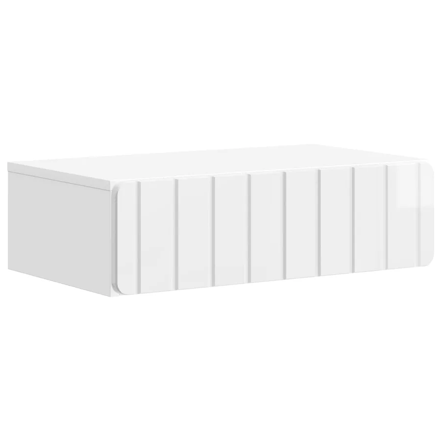 Table d'appoint murale Blanc brillant 59 x 34,5 x 17 cm - 2