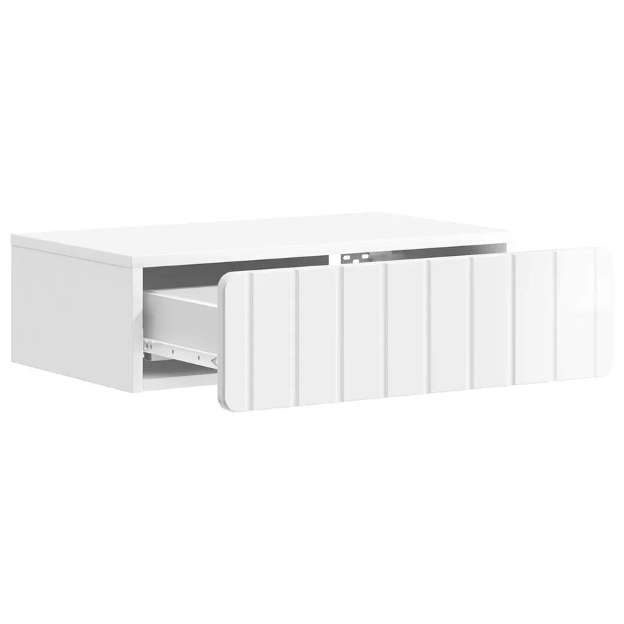 Table d'appoint murale Blanc brillant 59 x 34,5 x 17 cm - 4