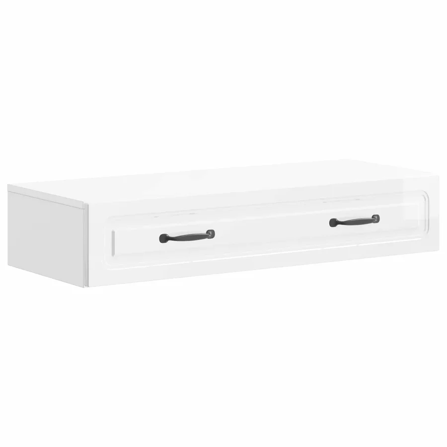 Table d'appoint murale Blanc brillant 87,5 x 34,5 x 17 cm - 2