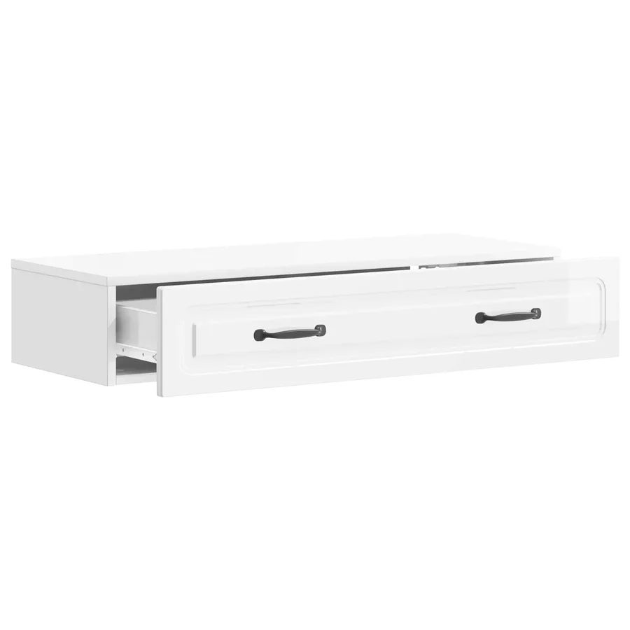 Table d'appoint murale Blanc brillant 87,5 x 34,5 x 17 cm - 4