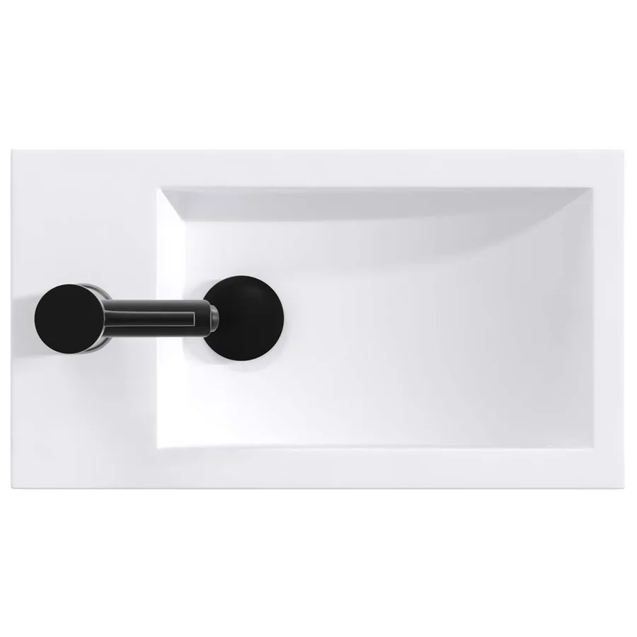 Lavabo de salle de bains Noir Mat 45,5 x 25,5 x 13 cm métal - 7