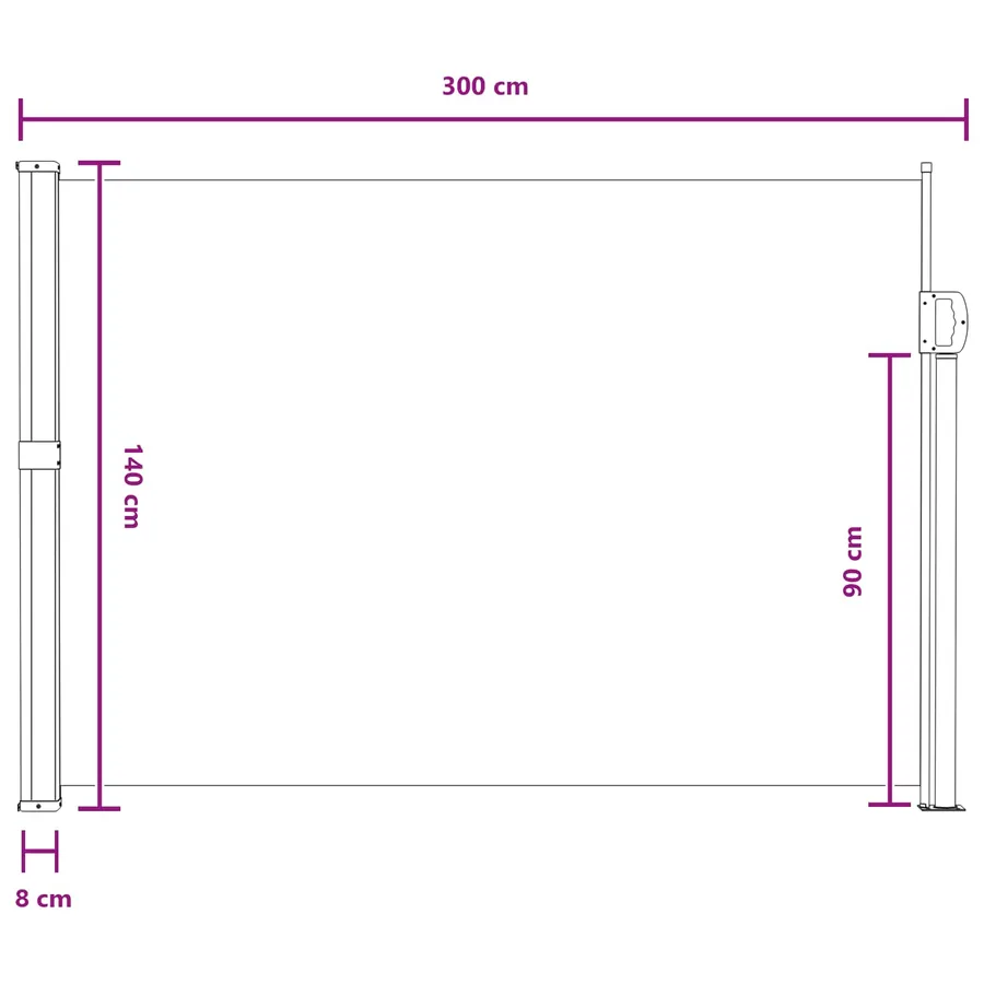 Store latéral rétractable Sable 300 x 140 cm Polyester - 8